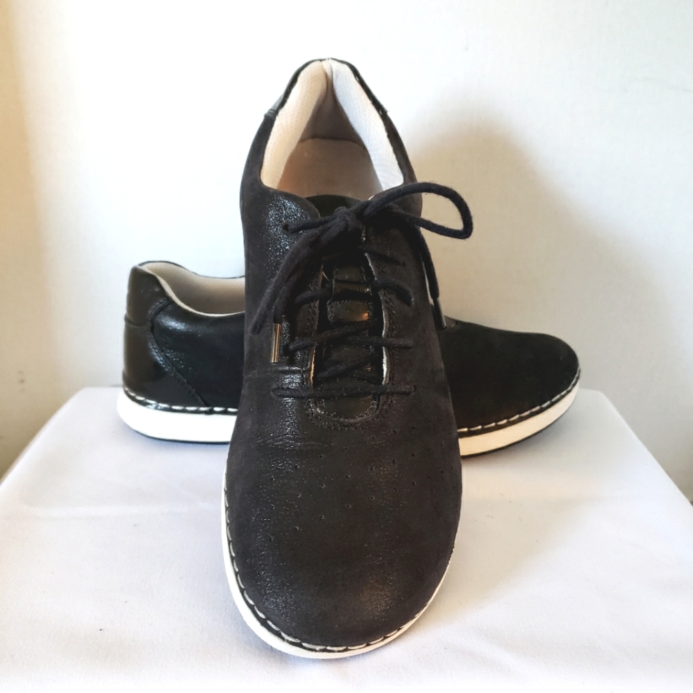 Alegria Essence Black Leather Comfort Sneaker Shoes Sz: 7